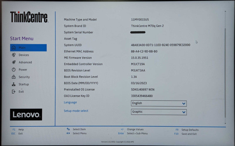 Lenovo M70q Gen 2, i5-11400T 1.30GHz, 16GB DDR4, 256GB NVMe, WiFi, PWR