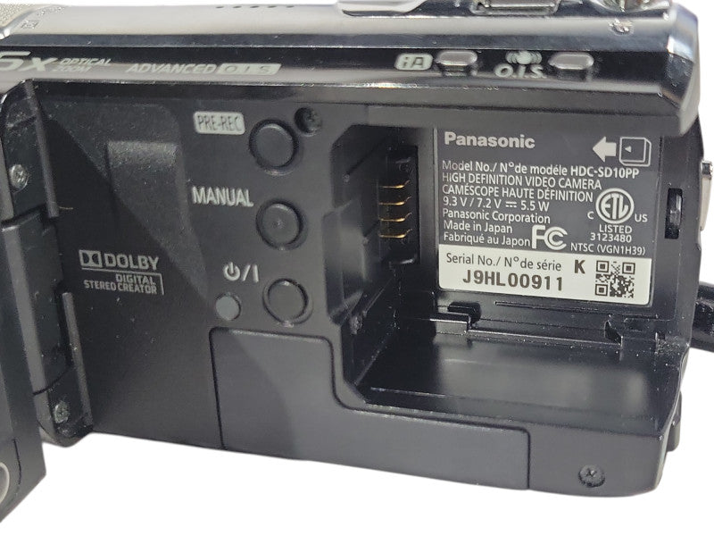 PANASONIC HDC-SD10 Camcorder with battery, no SD Card, READ _