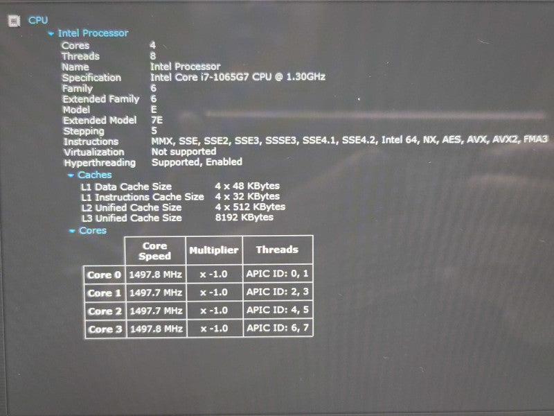 Microsoft Surface Laptop 3 1868 i7-1065G7 16GB RAM 256GB SSD  β Lap200