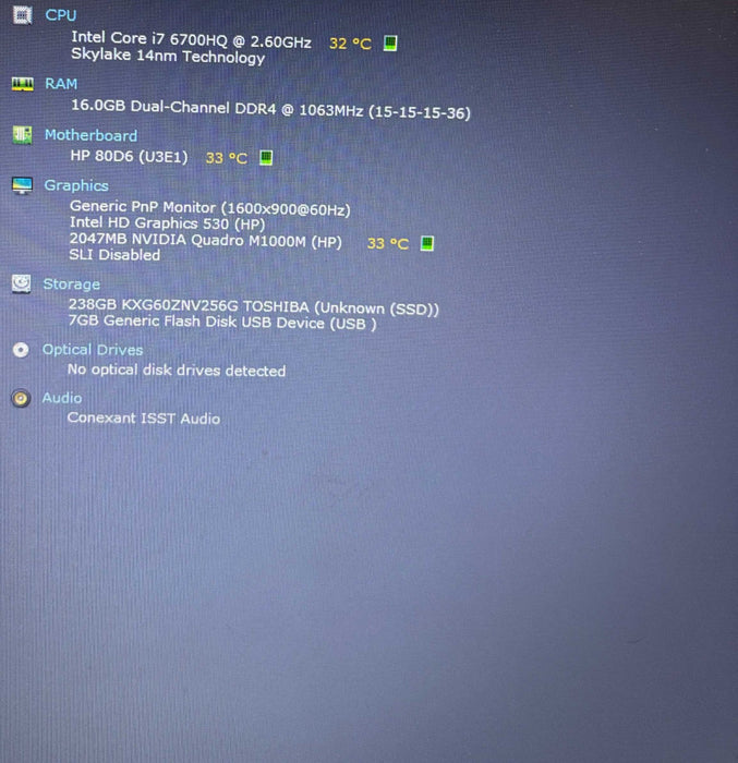 HP ZBook 17 G3 i7-6700HQ@2.6GHz QUADRO M1000M 2GB GPU 16GB RAM 256GB SSD Q Lap200