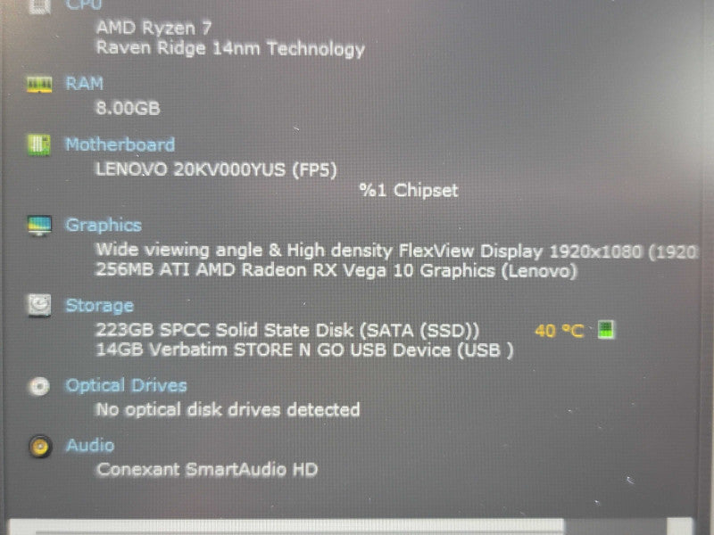 Lenovo ThinkPad E595 Ryzen 7 2700U 16GB RAM 256GB SSD  β BudLap