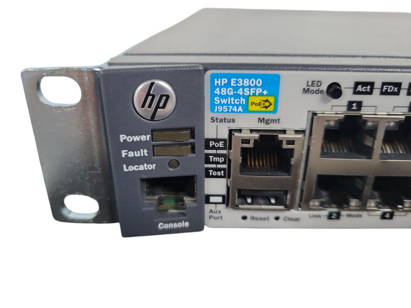 HP J9574A 3800-48G-PoE+-4SFP+ w/ 4Port Stacking Module Switch !
