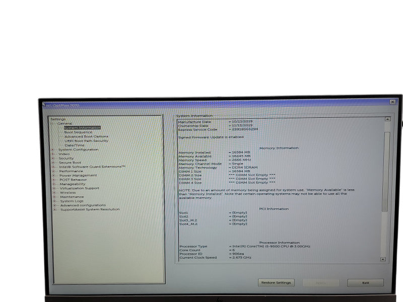 Dell OptiPlex 7070 SFF i5 - 9500 @ 3.00GHz 16GB DDR4 Ram Qθ