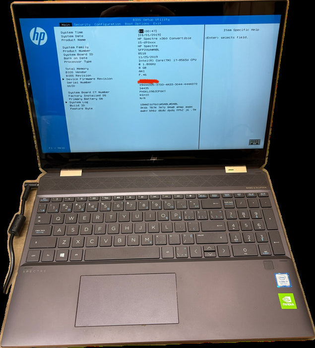 HP Spectre x360 15 TOUCH i7-8565U No Battery For Parts/Repair READ! Q Lap200