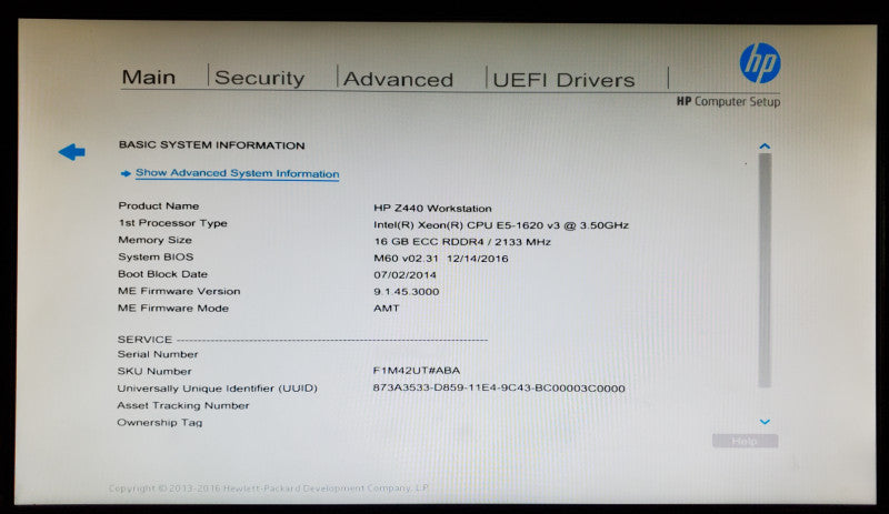 HP Z440 Workstation Xeon E5-1620 v3 16GB DDR4 - No HDD/GPU