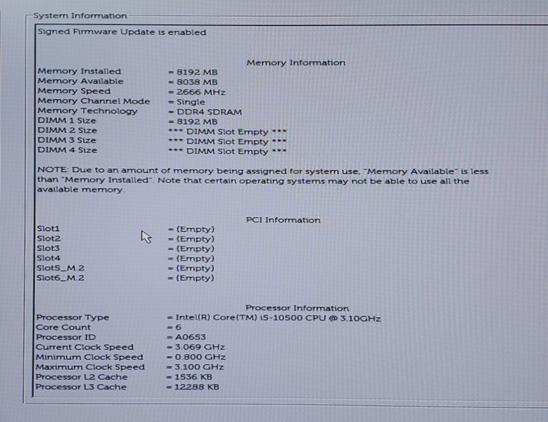 Dell OptiPlex 5080 TOWER Intel i5-10500 @3.1GHz 8GB DDR4 NO-HDD/SSD