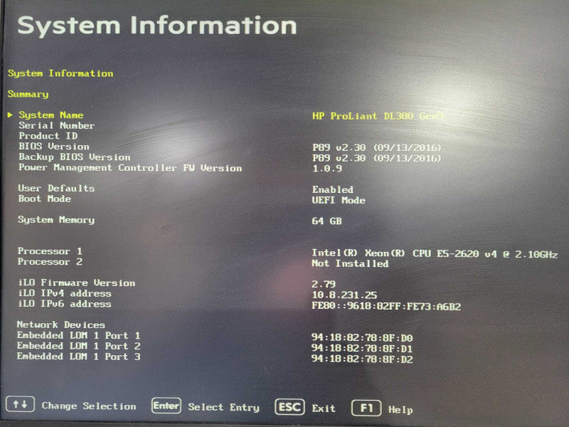 HP ProLiant DL380 Gen9 2U - Xeon E5-2620 v4 @ 2.10GHz 64GB DDR4 P440AR 3.5" !