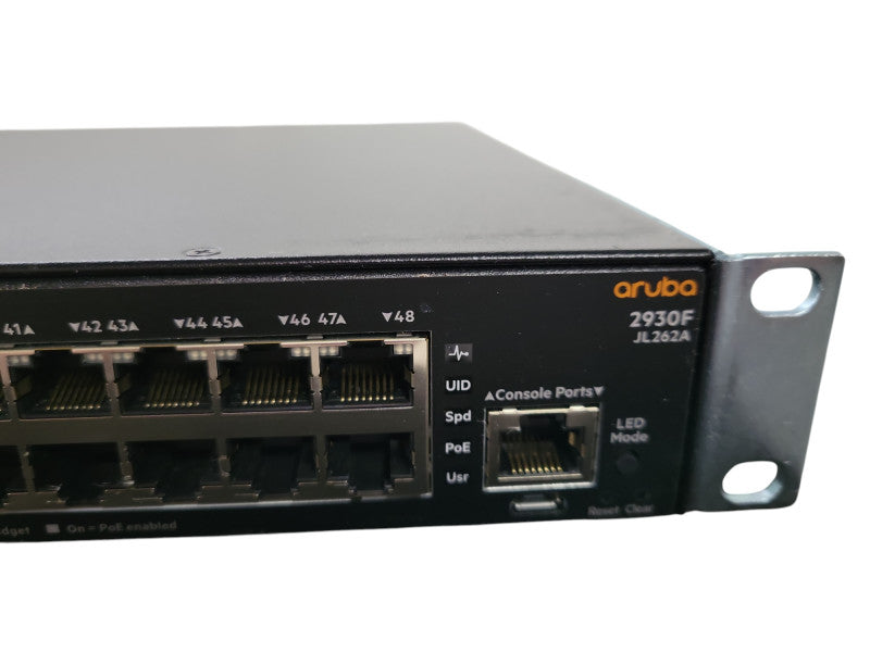 HPE Aruba 2930F 48xGbE PoE+ /4x1G SFP Managed Switch JL262A w/ Brackets  !