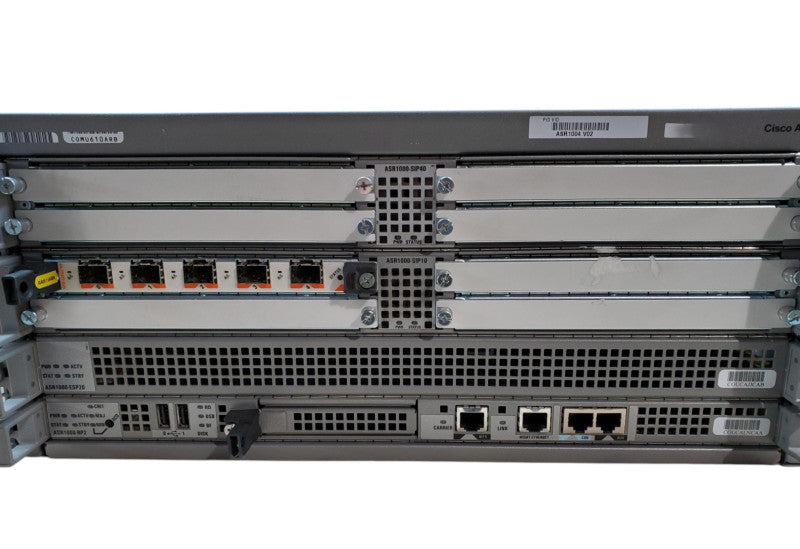 Cisco ASR 1004 w/ SPA-5x1GE-V2, ASR1000-ESP20, ASR1000-RP2, 2x PSU