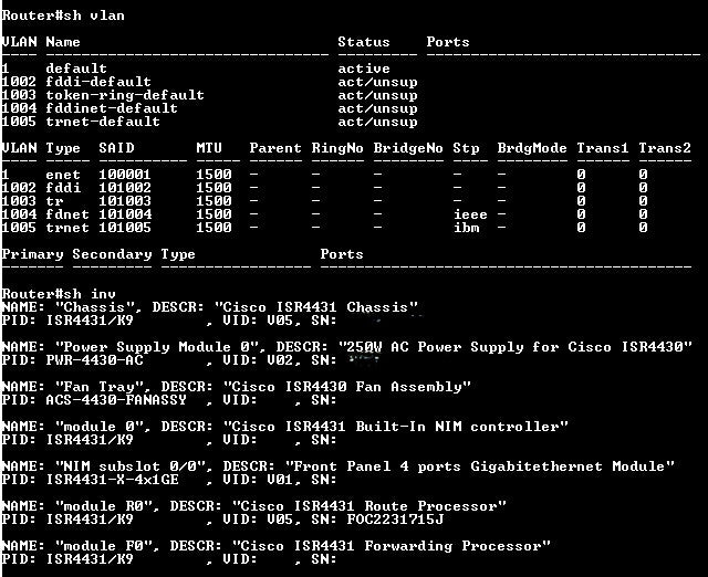 Cisco ISR4431/K9 v05 4400 Series Integrated Services Router, 1xPSU