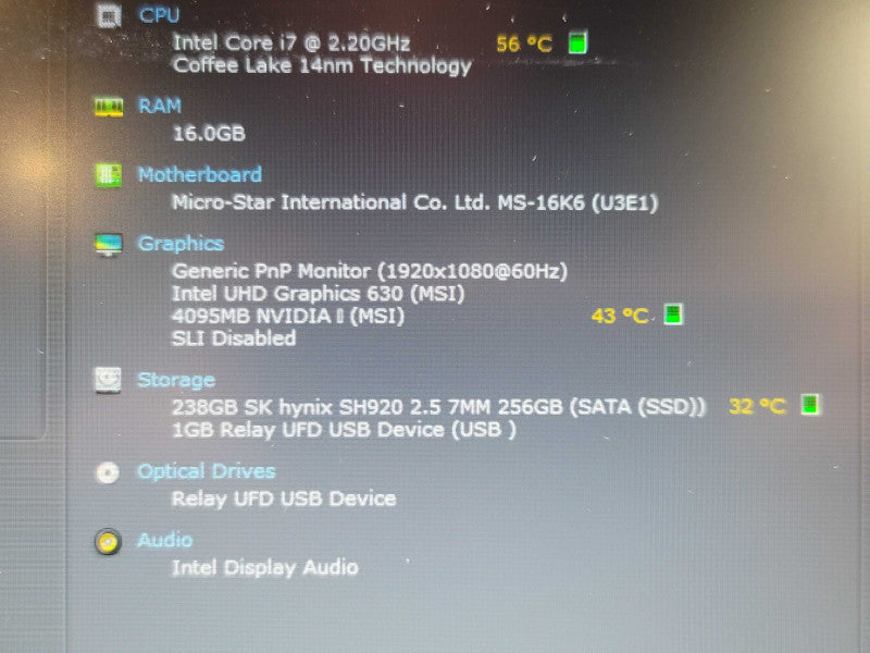 MSI WS63 Workstation Laptop i7-8750H 16GB RAM Quadro P2000 256GB SSD READ  β BudLap
