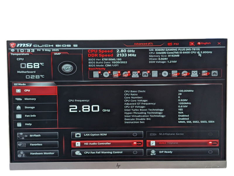 MSI B360M Gaming Plus LGA1151 W/ i5-8400 SR3QT CPU | No RAM