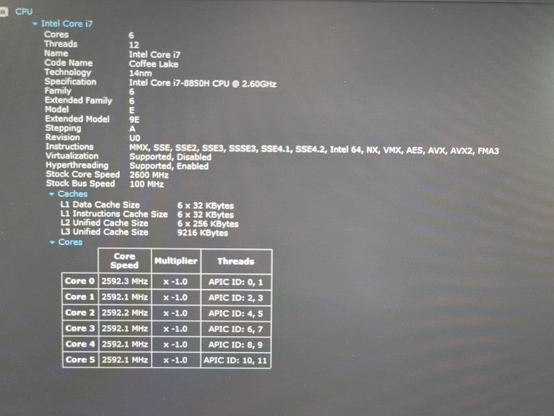 Dell Precision 5530 i7-8750H 32GB DDR4 Quadro P2000 256GB SSD  β Lap200