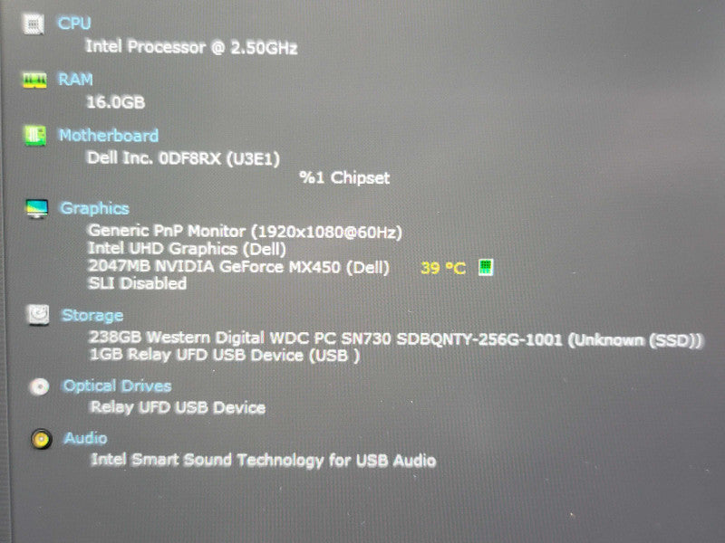 Dell Latitude 5421 i7-11850H 16GB DDR4 MX450 256GB SSD  β Lap200