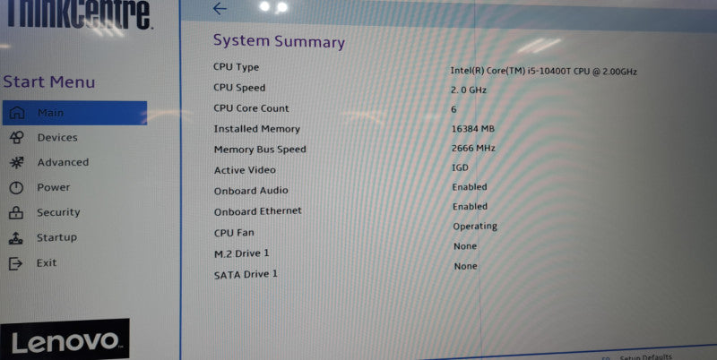 Lenovo ThinkCentre M70Q Intel Core i5-10400T 16GB DDR4| NO HD| NO OS