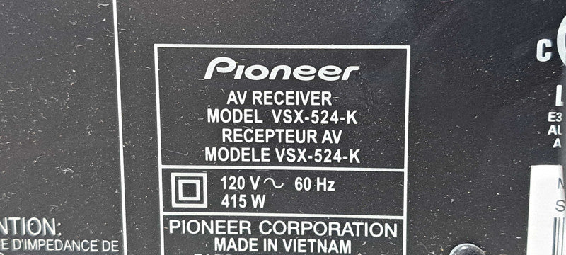 Pioneer VSX-524-K 5.1 Channel HDMI Receiver