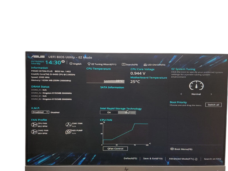 Custom PC PRIME H370M-PLUS i5 - 9400 @ 2.90GHz 16GB DDR4 Ram θ