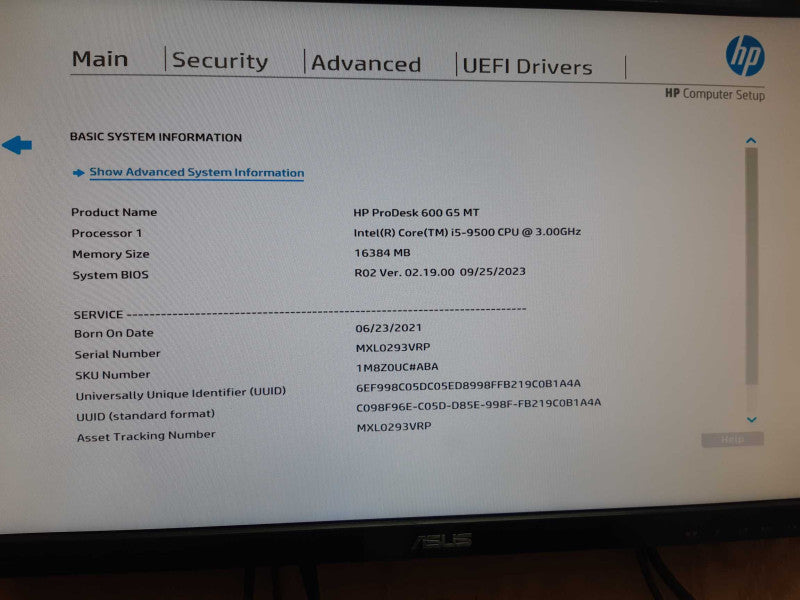 HP ProDesk 600 GS MT i5-9500 3.00 GHz 16GB DDR4 NO HDD