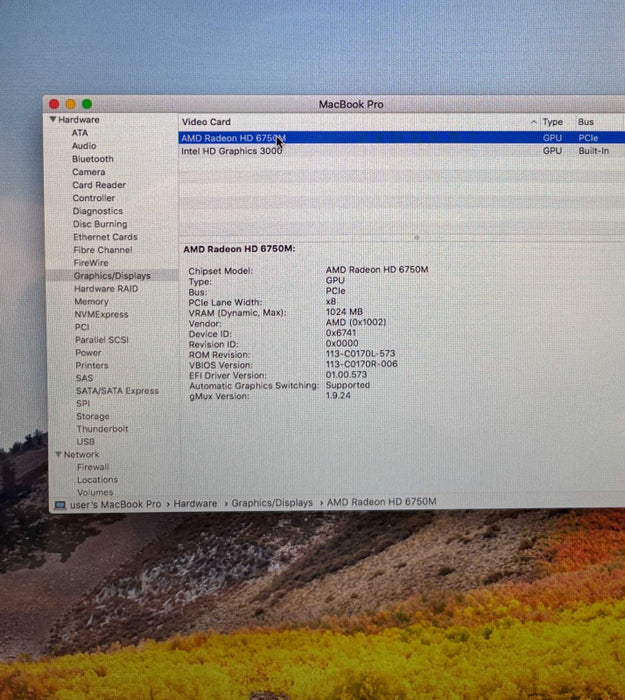 Apple MacBook Pro  17" 2011 i7-2820QM Radeon HD 6750M 16GB RAM 256SSD READ!