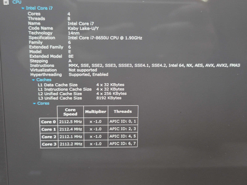 Lenovo ThinkPad X1 Yoga i7-8650U 16GB RAM 256GB SSD  β Lap200