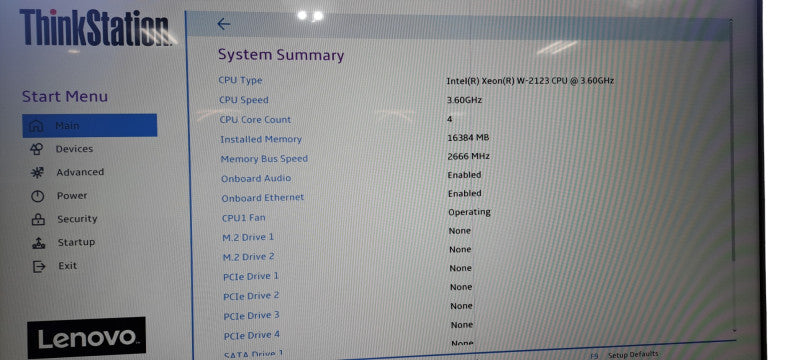 Lenovo P520c Intel Xeon W-2123| 16GB DDR4|NO HDD|AMD Radeon R7 240 2GB