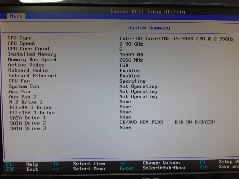 Lenovo ThinkCentre SFF Desktop i5-9400 2.90Ghz 16GB DDR4 NO HDD