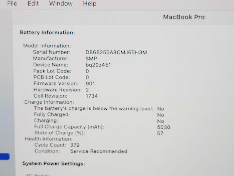 Apple Macbook Pro 2018 15" 6-Core i7-8850H @ 2.6GHz 16GB DDR4 500GB SSD (