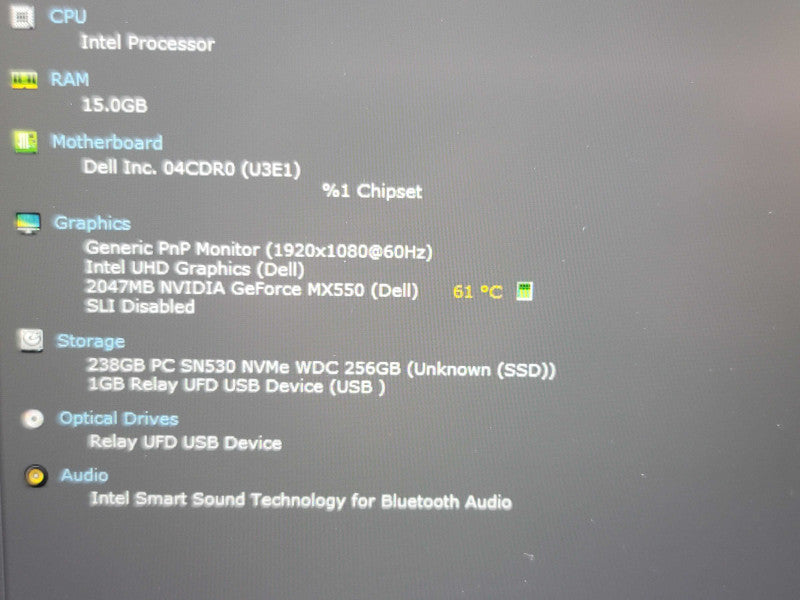 Dell Latitude 5431 i7-1270P 16GB RAM  MX150 256GB SSD NO BATTERY  β Lap200