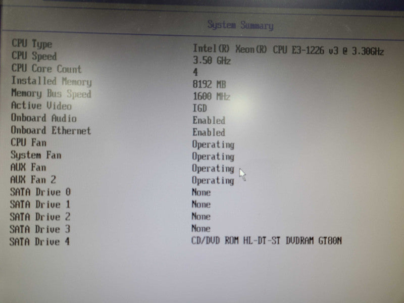 Lenovo ThinkServer TS140 | Xeon E3-1226 v3 | 8GB DDR3 | NO RAID | NO HDD