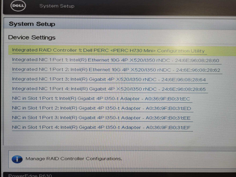 Dell PowerEdge R630 1U 2x Xeon E5-2630L v3 @ 1.8GHz 32GB RAM H730 Mini 8x 2.5" !
