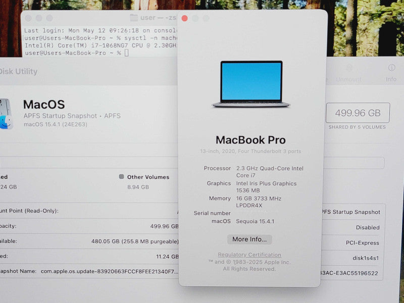 Apple Macbook Pro 2020 13" 4-Core i7-1068NG7 @ 2.3GHz 16GB DDR4 500GB SSD (