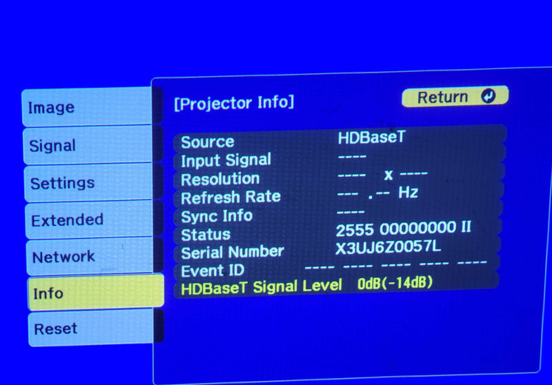 Epson PowerLite 5535U WUXGA 5500 Lumen Projector w/ 3282 Hours, No Remote _