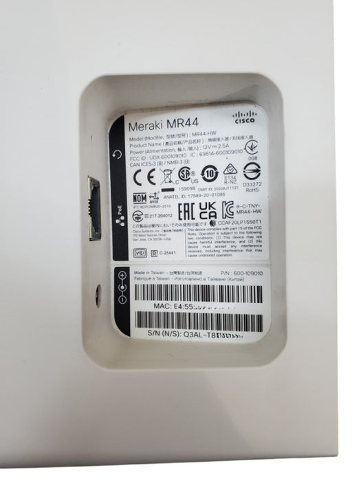 Cisco Meraki MR44-HW Cloud Managed Wireless Access Point | Unclaimed