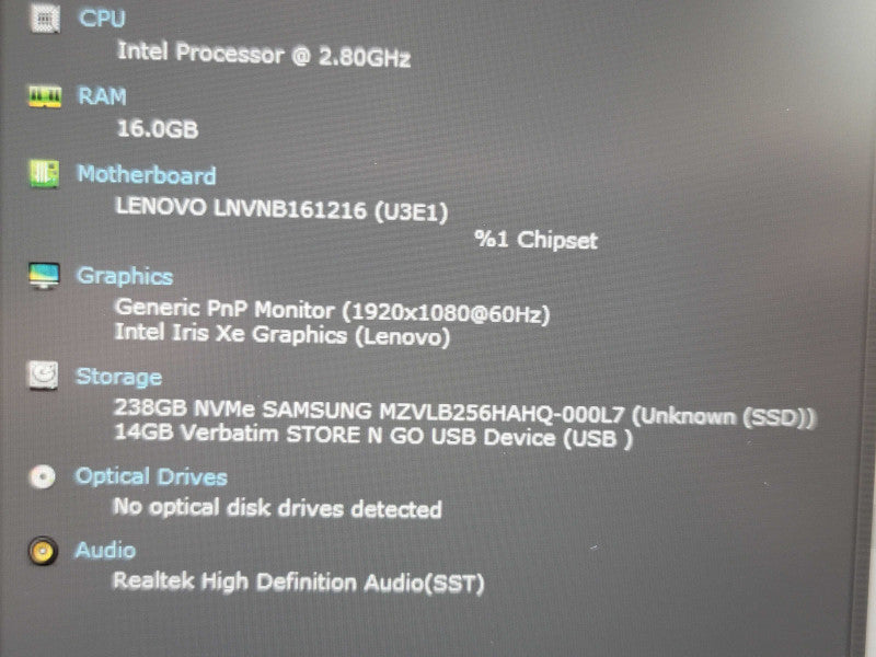 Lenovo ThinkBook 14 G2 ITL i7-1165G7 16GB DDR4 256GB SSD READ β Lap200