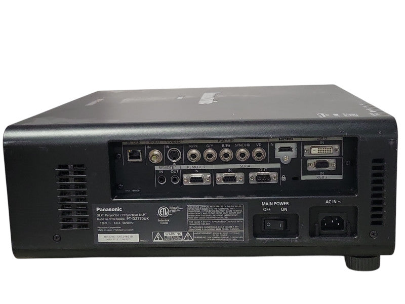 Panasonic DLP Projector PT-DZ770UK, No Lens, No remote control, READ _