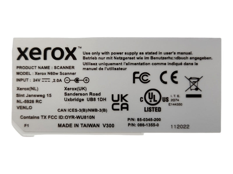 *OPEN BOX* Xerox N60w Pro Network Scanner, USB & WiFi Duplex ADF Scanner Q