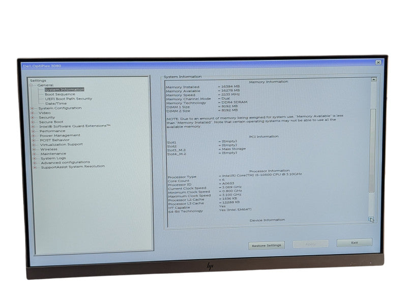 DELL OptiPlex 3080 Intel Core i5-10500 16GB RAM & 256GB NVMe -