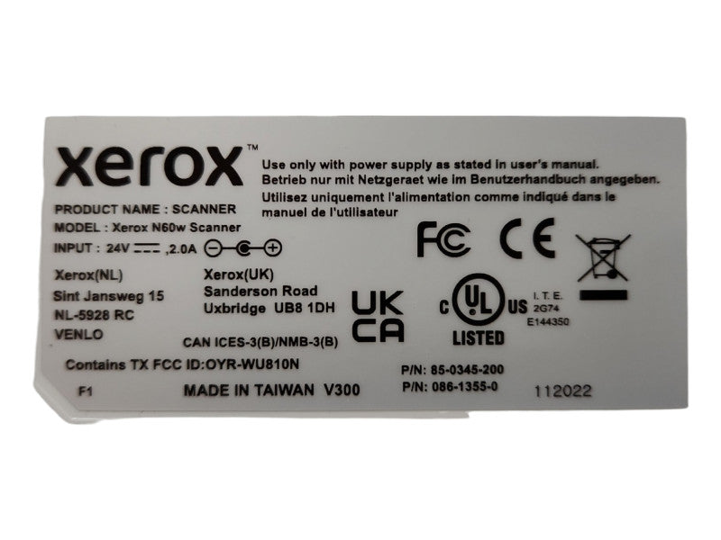 Xerox N60w Pro Network Scanner, USB & WiFi Duplex ADF Scanner, READ
