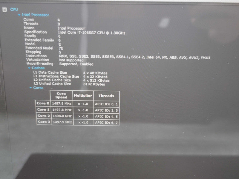Microsoft Surface Laptop 3 1868 i7-1065G7Y 16GB RAM 256GB SSD  β Lap200
