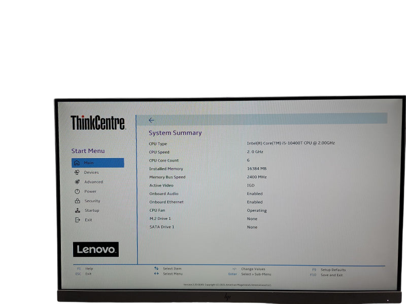 Lenovo ThinkCentre M70q  i5 -10400T @  2.00GHz 16GB DDR4 Ram θ