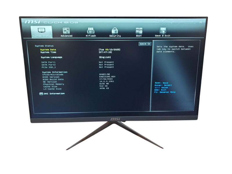 MSI PRO 24X 10M-226US AIO i3-10110U 2.1GHz 8GB RAM - No HDD