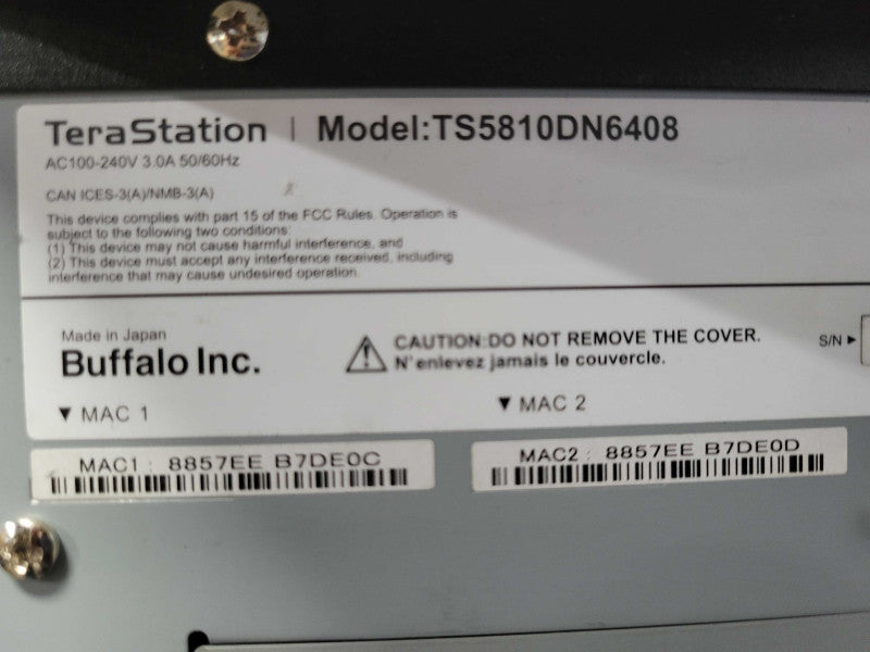 Buffalo terastation TS5810DN6408 8-Bay NAS with 8x 2TB Hard Drives _