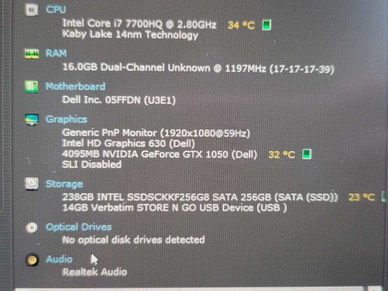 Dell XPS 15 9560 i7-7700HQ 16GB RAM GTX 1050 256GB SSD PARTS/REPAIR  β BudLap