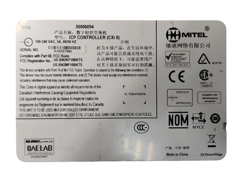 Mitel 3300 CXi II Controller 50006094, READ