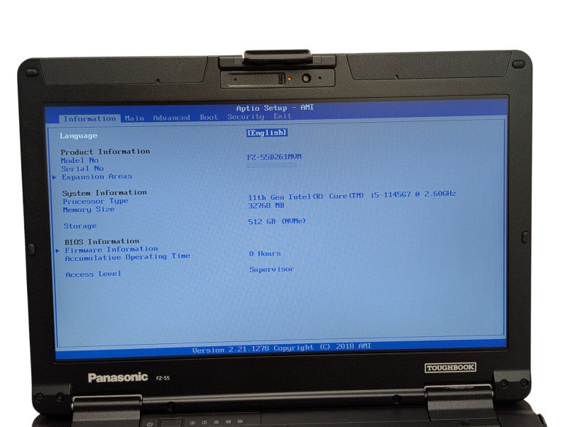 Panasonic ToughBook FZ-55 FZ-55D2601VM Intel Core i5-1145G7 32GB RAM & 512G - Lap200