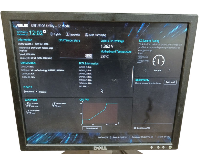Asus Prime B450M-A Motherboard & Ryzen 5 2400G CPU Combo Q