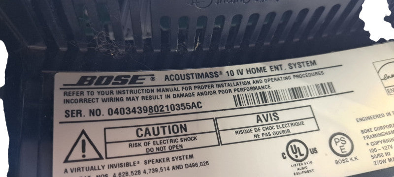 The Bose Acoustimass 10 Series IV subwoofer | Untested