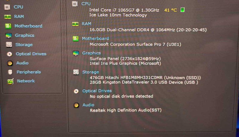 Microsoft Surface Pro 7 | i7-1065G7 @1.30GHz, 16GB DDR4, 512GB NVMe w/ Dock