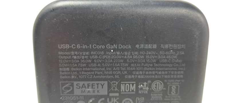Belkin Connect USB-C 6-in-1 Core GaN Dock 130W
