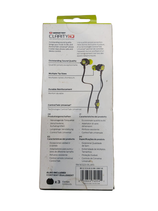 High-Definition in-Ear Headphones for Monster ClarityHD- Neon Green